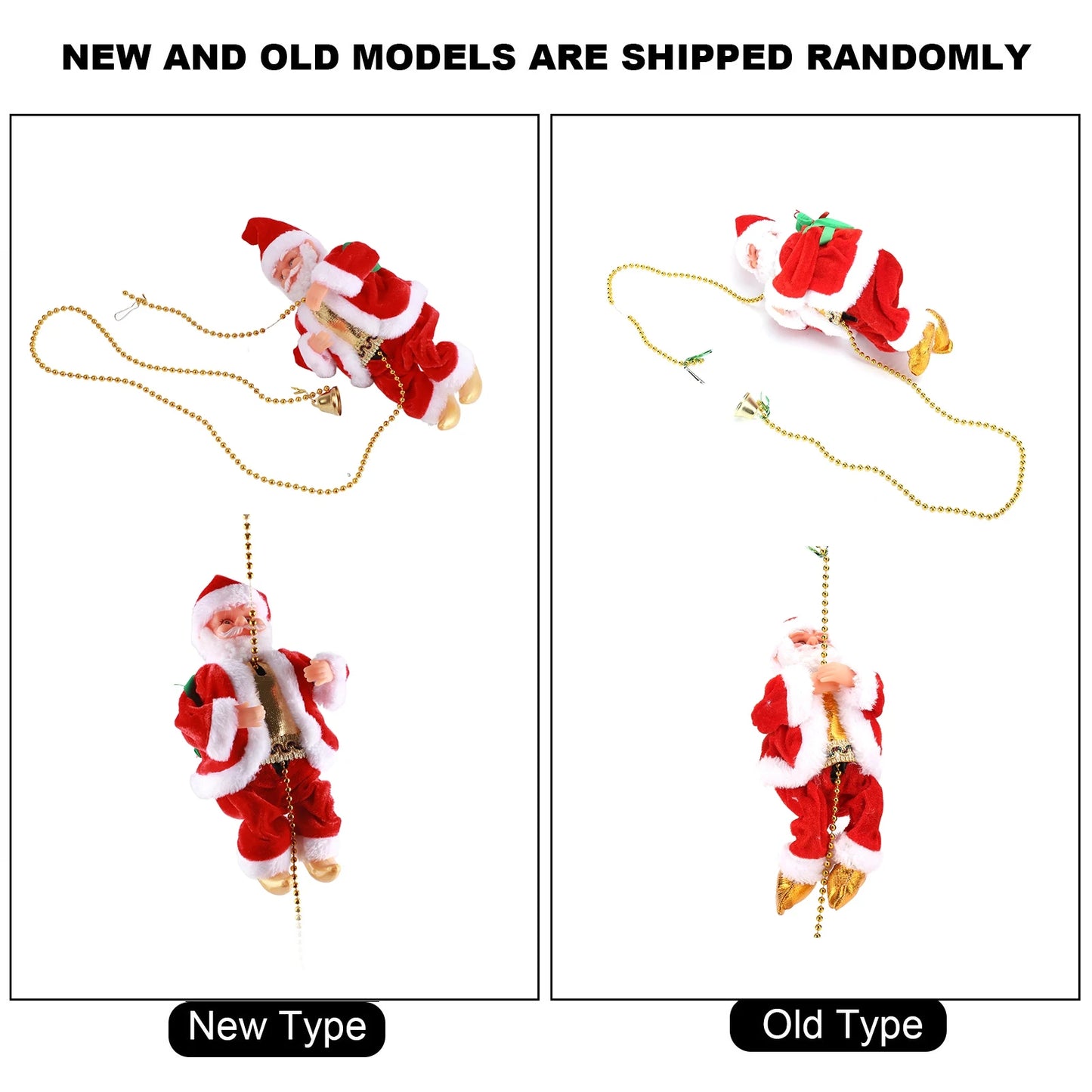 Climbing Santa Claus with Music – Electric Hanging Christmas Ornament