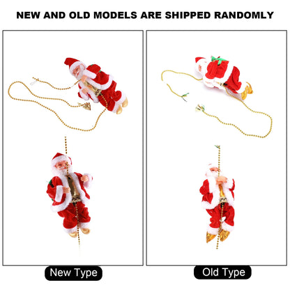 Climbing Santa Claus with Music – Electric Hanging Christmas Ornament