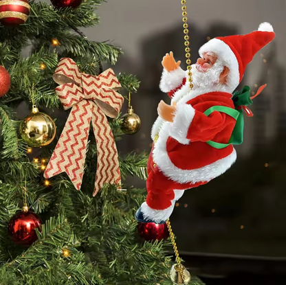 Climbing Santa Claus with Music – Electric Hanging Christmas Ornament